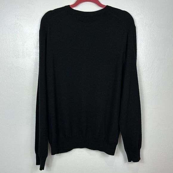 Brooks Brothers Extra Fine Merino Wool Black V-neck Pullover Sweater Size XL - Picture 5 of 10